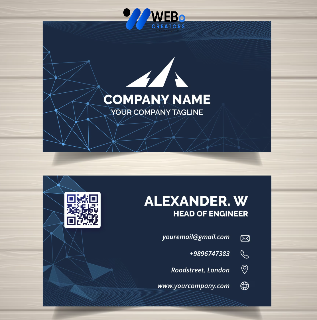 Elegant Professional Business card design with golden stripes Agency in Alaska